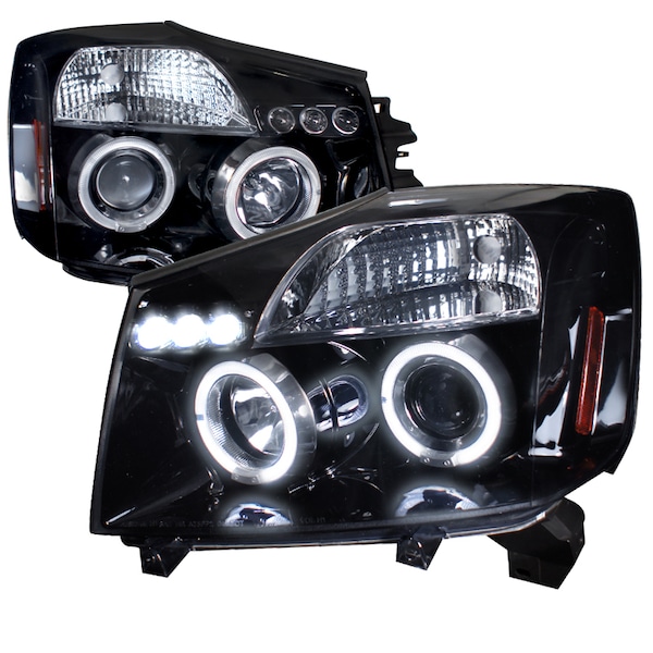 Spec-D Tuning 04-07 Nissan Titan Halo Projector Headlight 2LHP-TIT04G-TM - main